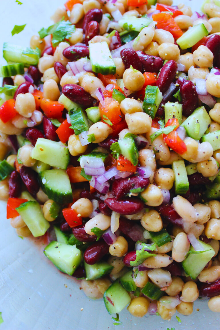 image of freshly made bean salad